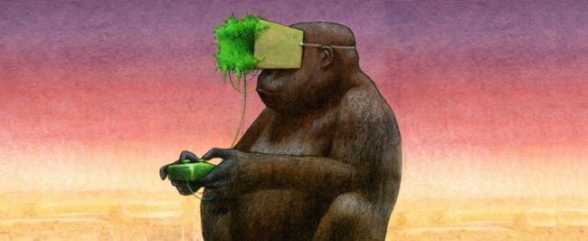 Destacada. Hiperrealidad. Espectáculo y Simulacro VR ilustración de Pawel Kuczynski. King Kong