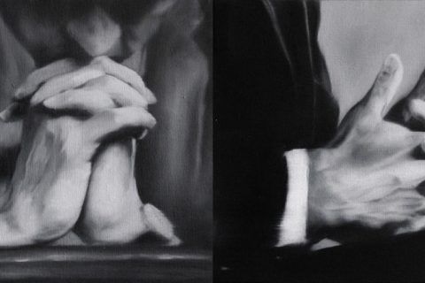 Mal Poder (2022), de Arturo Méndez. Políptico expuesto en la White Lab de Madrid. Utilizada para ilustrar el artículo de cultugrafía que habla sobre el arte conceptual en contraposición al arte kitsch.