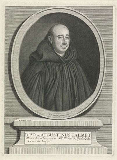 Agustín Calmet, abad de Senones y destacado exégeta francés. Autor del Tratado sobre los vampiros.