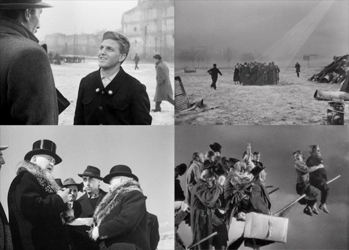 Fotogramas de Milagro en Milán (1951), de Vittorio De Sica.