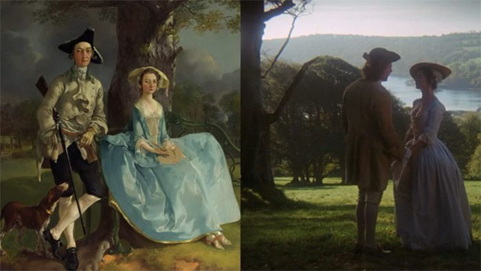 Plano de Barry Lyndon que recrea o imita El señor y la señora Andrews (1749), de Thomas Gainsborough.