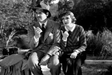 Clark Gable y Caludette Colbert en Sucedió una noche (Frank Capra, 1934). Comentario sobre el cine de hollywood y el realismo poético francés.