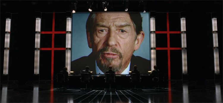 El dictador Adam Sutler (interpretado por John Hurt) del film V de Vendetta (James McTeigue, 2005). Alegoría del presidente neoliberal y de extrema derecha Javier Milei.