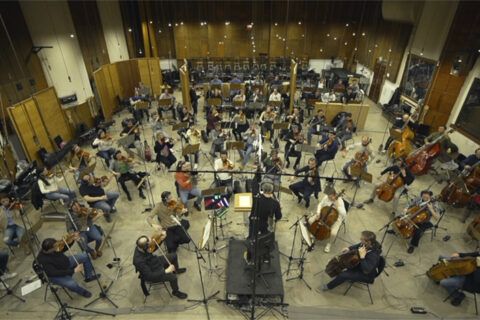 Orquesta Sinfónica de Budapest y Edu Vico grabando Alazán