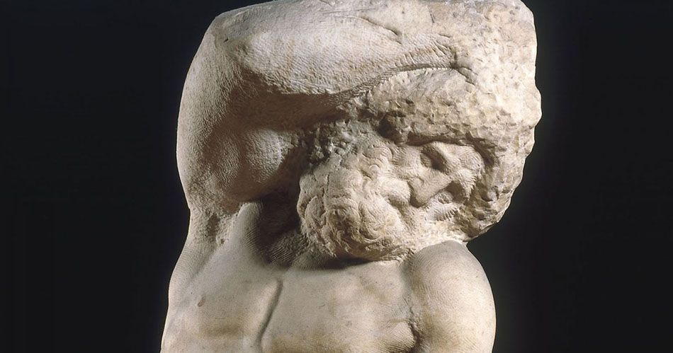 el Esclavo Barbudo (también conocido como Prisionero Barbudo), una escultura de mármol inacabada del artista renacentista Miguel Ángel.